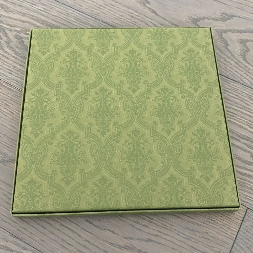 Gucci 10” Square Gift Box Embossed Pattern Shallow Storage Display Box - Picture 7 of 7